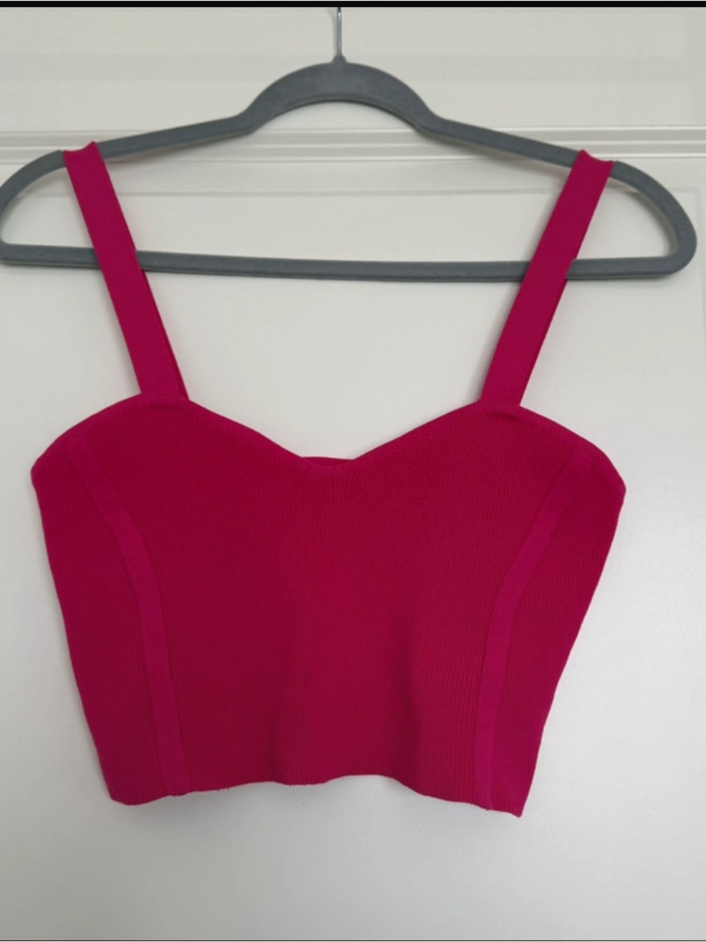 ZARA Fuchsia Ribbed Crop Top
